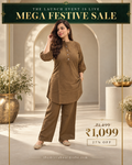 Earthen Brown Cotton Co-ord Set with Cut Work Detail