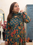 Rama Green Cotton 3-Piece Angrakha Neck Suit Set