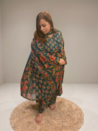 Rama Green Cotton 3-Piece Angrakha Neck Suit Set
