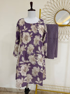 Purple Printed Cotton Co-ord Set