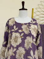 Purple Printed Cotton Co-ord Set