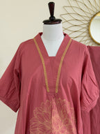 Dusty Rose Pink Kurta Set with Statement Fluffy Sleeves
