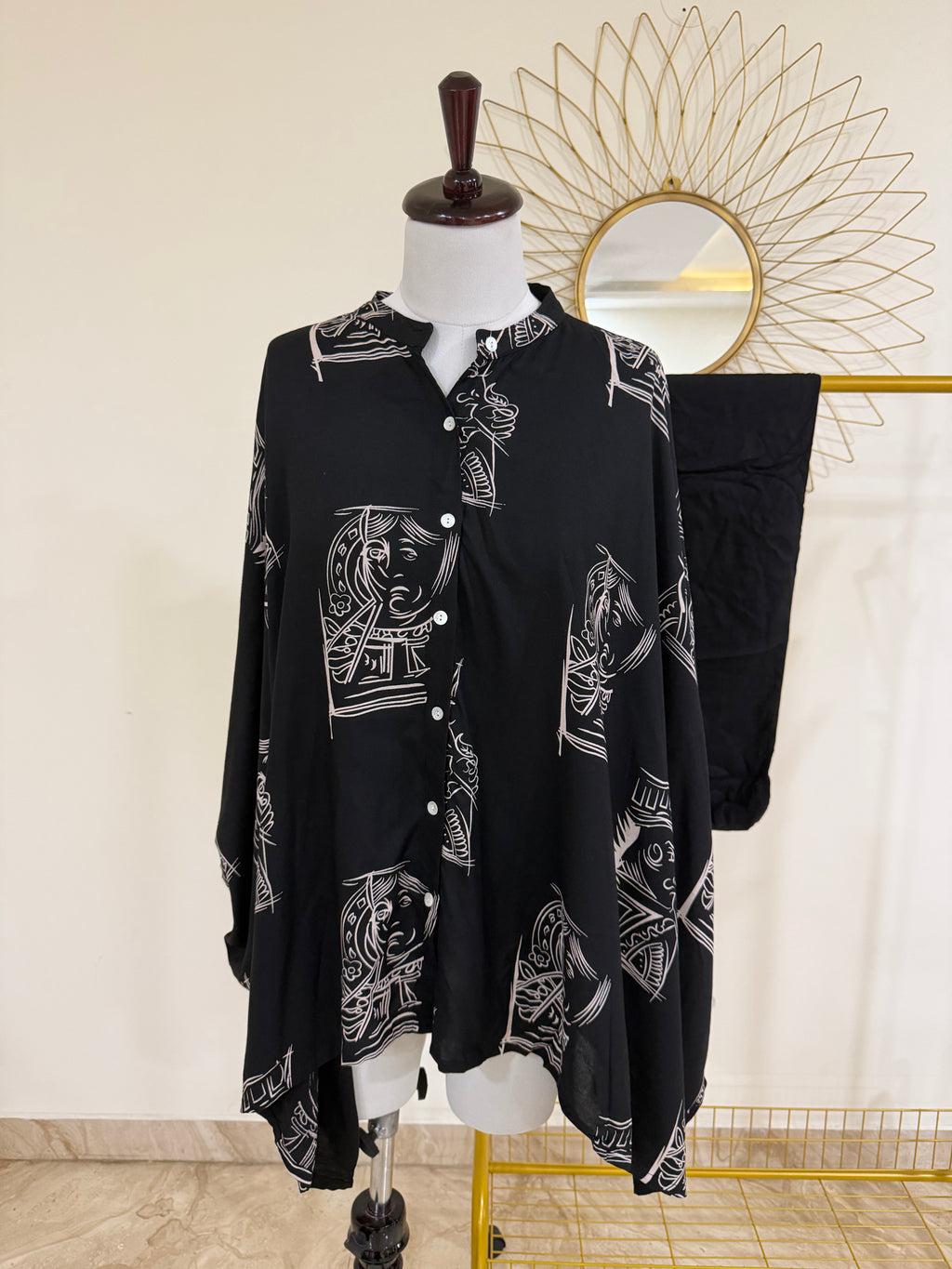 Black Rayon Co-ord Set