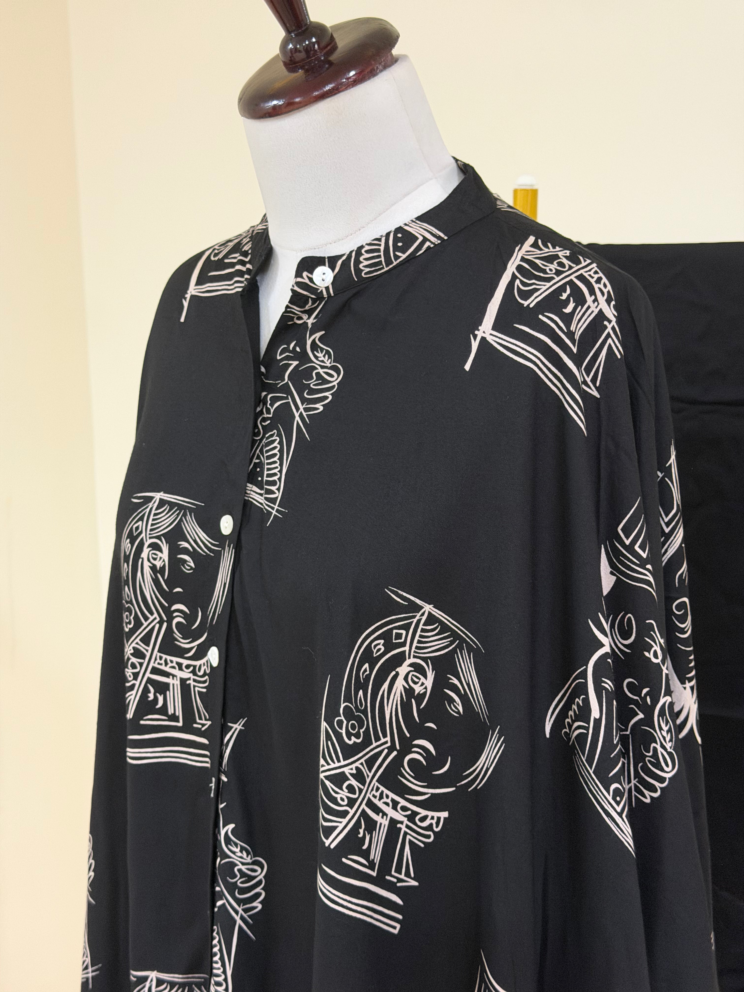 Black Rayon Co-ord Set
