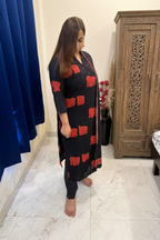 Black & Red Cotton 3-Piece Everyday Suit Set